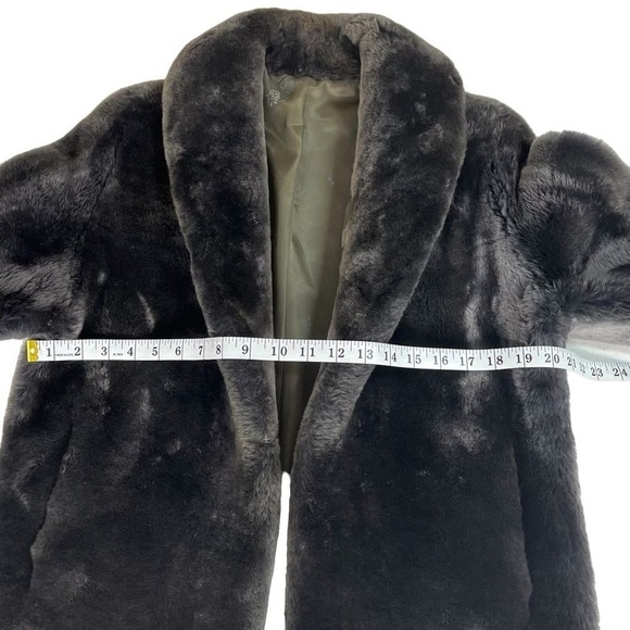 Vintage Kerrybrooke 50s Coat Womens L Gray Fur Sears Roebuck Plush Winter Warm - Picture 12 of 15